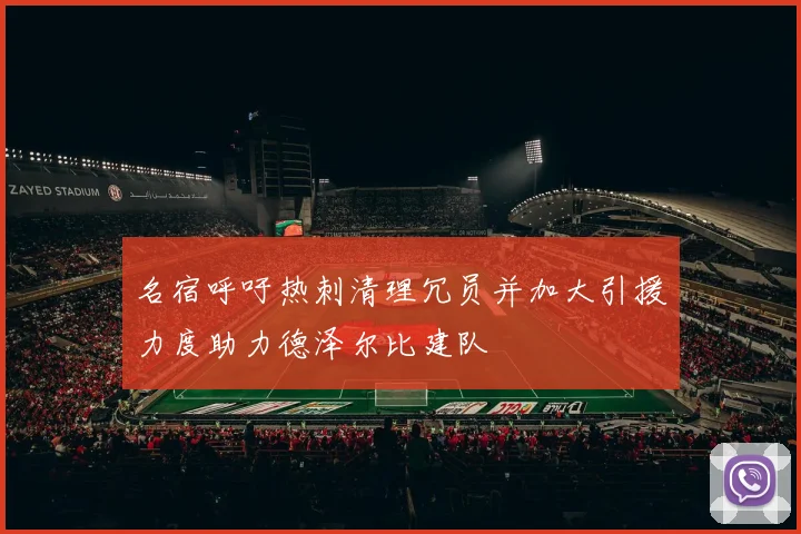 名宿呼吁热刺清理冗员并加大引援力度助力德泽尔比建队